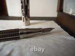 £1395 STAEDTLER Princeps Black Wood Solid 18k White Gold Nib Medium Fountain Pen