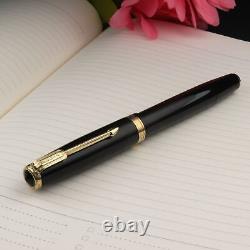 1940 Nishio Urushi Gold & Black Ebonite Eyedropper Iridium Flex Nib Fountain Pen