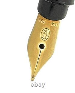 Cartier Must 3-Anneaux Black lacquer & Gold cap fountain pen NEW OLD STOCK