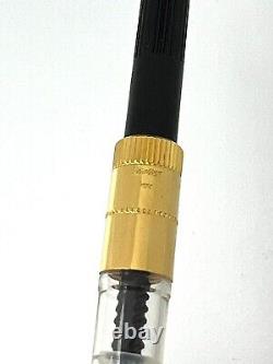 Cartier Must 3-Anneaux Black lacquer & Gold cap fountain pen NEW OLD STOCK