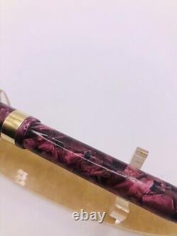 Conway Stewart 27 Fountain Pen Purple/Black Marble 14ct Gold Flex Nib England