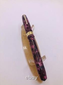 Conway Stewart 27 Fountain Pen Purple/Black Marble 14ct Gold Flex Nib England