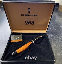 Delta Dolce Vita Zen Mid Size In Orange / Black 18k Fusion Stub Nib