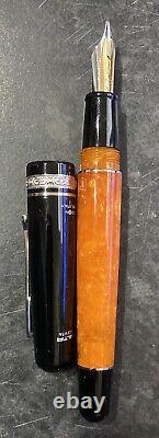 Delta Dolce Vita Zen Mid Size In Orange / Black 18k Fusion Stub Nib