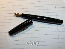 Eboya Black Ebonite Natsume Med-Size Fountain Pen Medium Gold Nib