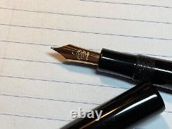 Eboya Black Ebonite Natsume Med-Size Fountain Pen Medium Gold Nib