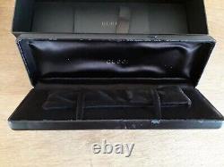 Gucci Fountain Pen Black and Silver in original presentation bag, case and box