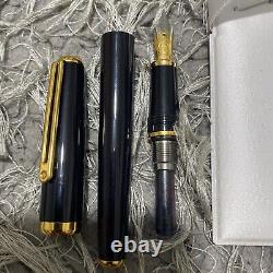 INOXCROM Fountain Black Pen Gold Electroplated 23'6 Kts, Retro Vintage mint cond