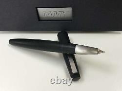 Lamy 2000 Black matt fiberglass fountain pen 14K medium gold nib + box