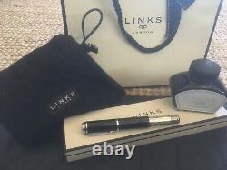 Links Of London Inverse Black/silver Fountain Pen New With Ink
