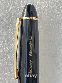 Montblanc Black Meisterstuck 146 Le Grand Fountain Pen 14K Nib Gold Trim In Box