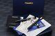 Onoto Black Blue Websters Silver Le Fountain / Rollerball Pen Set Unused