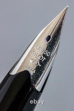 PILOT Fountain Pen Elite Black Steel Grid Nib F H676 18K-750 Vintage Exc5+ JP
