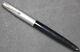 Parker 51 Vacumatic Black Fountain Pen With Stainless Cap Vintage