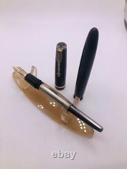 Parker Duofold Maxima Fountain Pen Black GT 14ct Gold No 50 Nib England