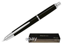 Pilot Capless Rhodium Trim Fountain Pen (medium) Black