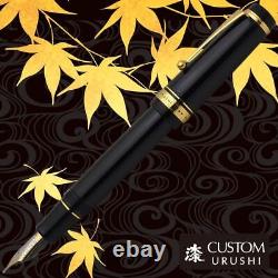 Pilot Fountain pen Custom URUSHI Black ebonite Nib FM, M, B FKV-88SR-B withConverter