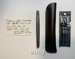Platinum Black Stripe Pocket Pen 18K Soft Fine Nib With Cartridges