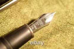 Platinum Izumo Black Fountain Pen 18K Gold F Nib Silver color Ruthenium Finish