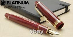 Platinum PRESIDENT Fountain Pen Wine Red Medium Nib PTB-20000P#10-3