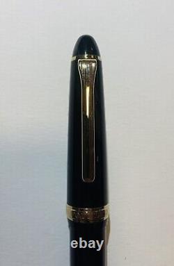 Sailor 1911S Black/Gold Trim 14k Soft Medium Nib Cartridge And Pouch