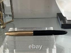 Stilnova Pen Fountain Pen Plunger Black Hood Golden, Marking Vintage