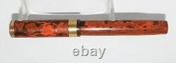 VINTAGE Swan E 644 B red and black hard rubber Fountain pen 14ct gold No. 6 nib