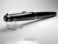 Vintage Montblanc 22 Fountain Pen-Jet Black-14K Gold Nib-Germany 1960-1970