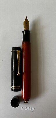 Vintage Orange Parker Duofold Fountain Pen LARGE 5 1/2 Genuine