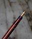 Vintage Ripple Safety Fountain Pen Solid Gold 18 K Rings Solid Gold 18k Nib