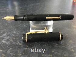 Vintage Stunning Mentmore Auto Flow Fountain Pen Black Chased Rubber