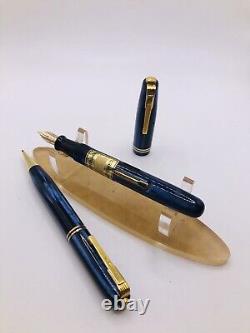 Vintage Waterman's Ladies Writing Set 512v Fountain Pen & Pencil Blue Pearl Box