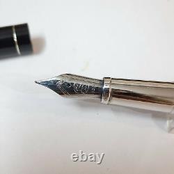 Waldmann Black Cap Fountain Pen Sterling Silver Made In Germany