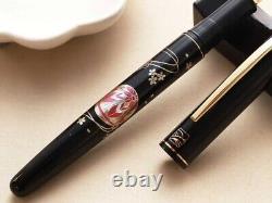 Wanchar × kuretake Maki-e Fountain Pen Temari Japanese Ball Black M Nib NEW