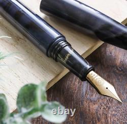 Wancher Dream Fountain Pen TRUE EBONITE MARBLE PURPLE GRAY, Calligraphy Pen