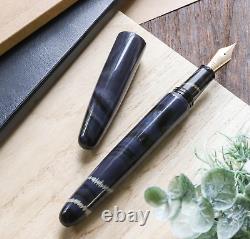 Wancher Dream Fountain Pen TRUE EBONITE MARBLE PURPLE GRAY, Calligraphy Pen