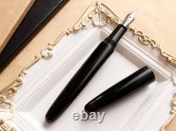 Wancher Dream Fountain Pen TRUE EBONITE SILK BLACK, Calligraphy Pen