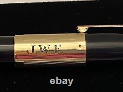 Waterman's 877 Taperite black fountain pen, 14ct gold nib, 1940s, box, restored