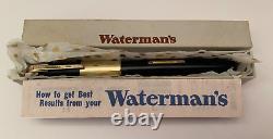 Waterman's 877 Taperite black fountain pen, 14ct gold nib, 1940s, box, restored