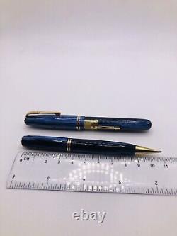 Ensemble d'écriture pour dames Waterman's Vintage 512v Fountain Pen & Pencil Blue Pearl Box