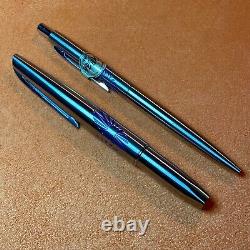 Ensemble de stylos PLATINUM Twin / Stylo-plume et stylo à bille en acier inoxydable / Fabriqué au Japon / NOS