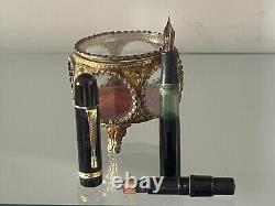 Stylo-plume Alster Pen à piston noir par Cork Works de l'époque Vintage de 1930