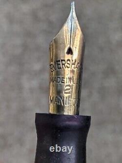 Stylo-plume Eversharp en celluloïd noir, plume en or 14 carats à pointe fine et manifold, belle C8.