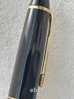 Stylo-plume Montblanc Black Meisterstuck 146 Le Grand avec plume en or 14K et finitions dorées dans sa boîte