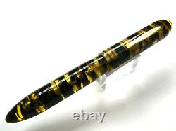 Stylo-plume Oldwin Classic en celluloïd noir Lucens vintage d'Omas avec plume en or 18 carats