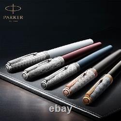 Stylo-plume Parker Sonnet métal Premium rouge, pointe moyenne en or 18K, encre noire