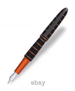 Stylo-plume à bague Diplomat Elox noir et orange avec plume extra fine
