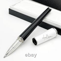 Stylo-plume de luxe MSS Ingrid Bergman Classic MB avec capuchon blanc et noir et diamant